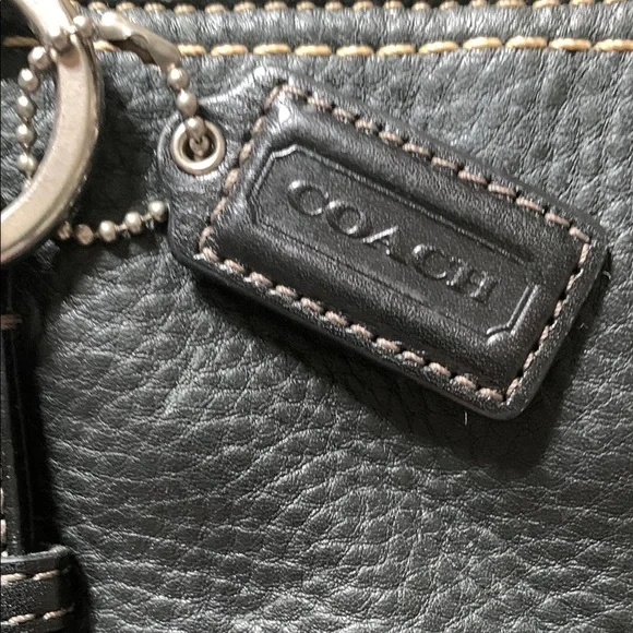 Coach Black Leather Shoulder Bag with Silver Hardware - Picture 6 of 12